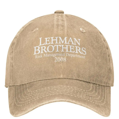 Czapka z daszkiem Lehman Brothers Risk Management – upadłość banku – czapka typu trucker – czapka tenisowa – czapka typu snapback – czapki baseballowe dla kobiet