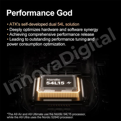 „ATK Dragonfly A9 Ultimate“ belaidė žaidimų pelė, „PAW3950 Ultra 8 kHz“ ergonomiška lengva žaidimų pelė, skirta FPS, e. sportui ir „CSGO“