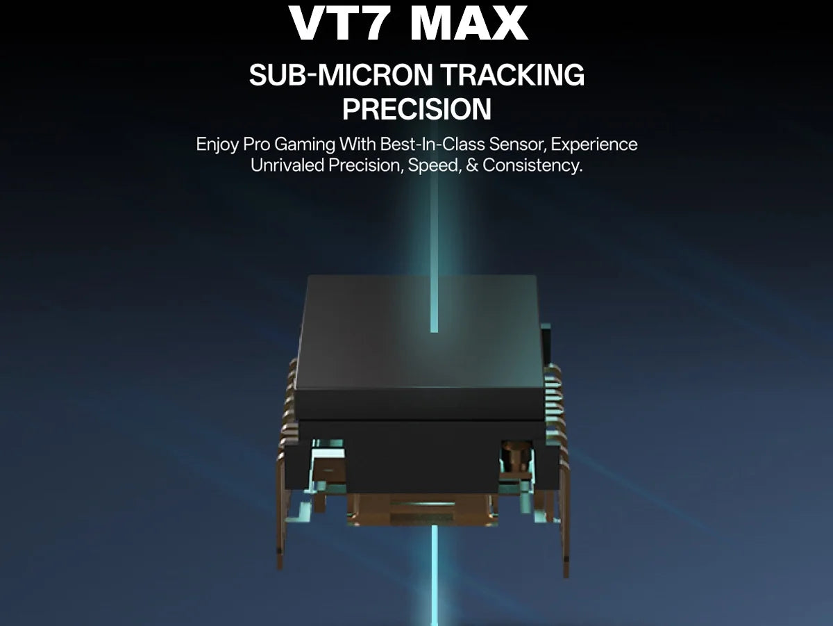 Rapoo VT7 MAX Wireless Gaming Mouse, True 8K Wireless Gaming Mouse, 53g Ultra-Lightweight, 30K DPI, 750-Hour Battery, Programmable Gaming Mouse