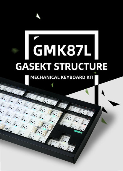 Kit de teclado mecânico ZUOYA GMK87L, estrutura Gasket, programável VIA/QMK, hot-swap, sem fios em três modos, RGB