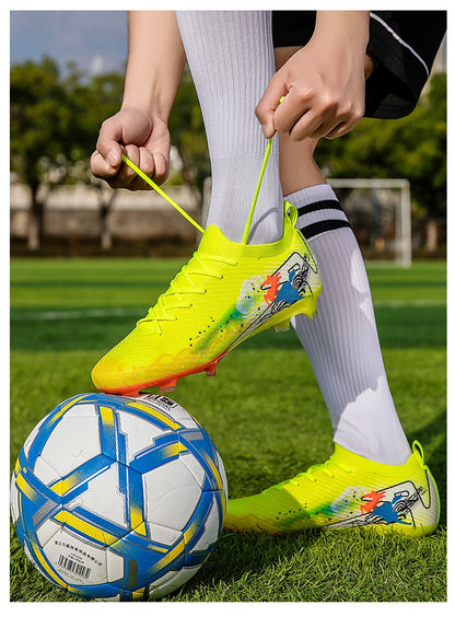 New Men Football Boots Cleats Training Shoes Soccer Shoes Non-Slip Match Ultralight Soccer FG Long Spikes Outdoor Drop Shipping