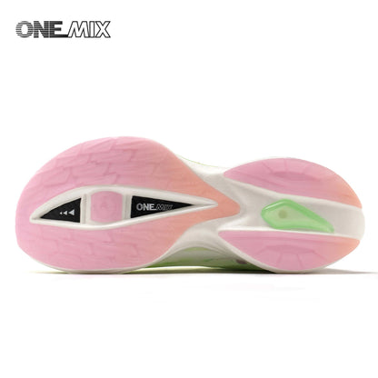 ONEMIX New Nylon Carbon Board Marathon Running Racing Shoes Shock-Absorbing Professional Stable Support Ultra-Light Rebound Sneakers