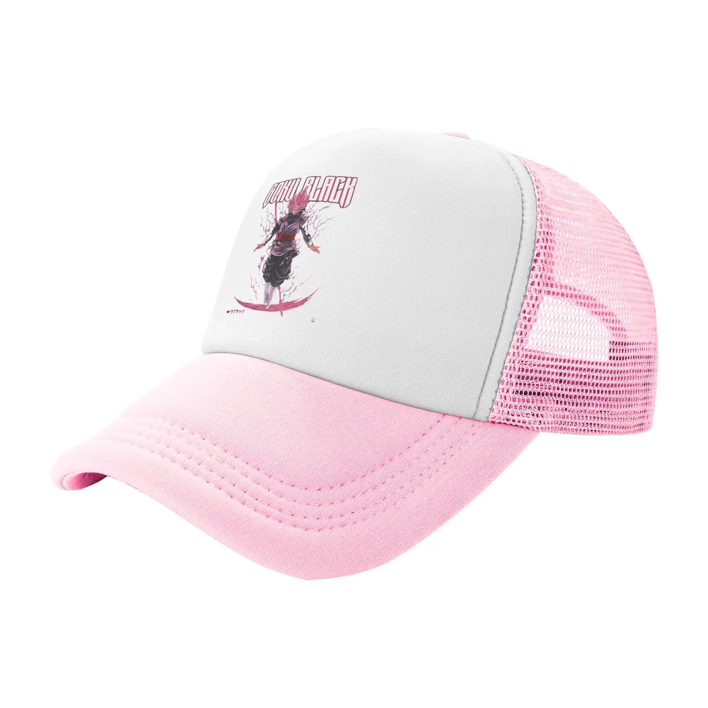 Dragon Ball Black Goku Trucker Cap Men Women Hat Sun Hat Sports Cap Adjustable Polyester Mesh Baseball Cap Summer, Produit gaming premium Fraquane