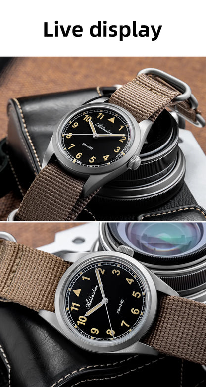 ADDIESDIVE Luxury Quartz Watch For Men New 36mm AR Coated Bubble Glass AD2079 Luminous 100m Waterproof Stainless Steel Men Gift