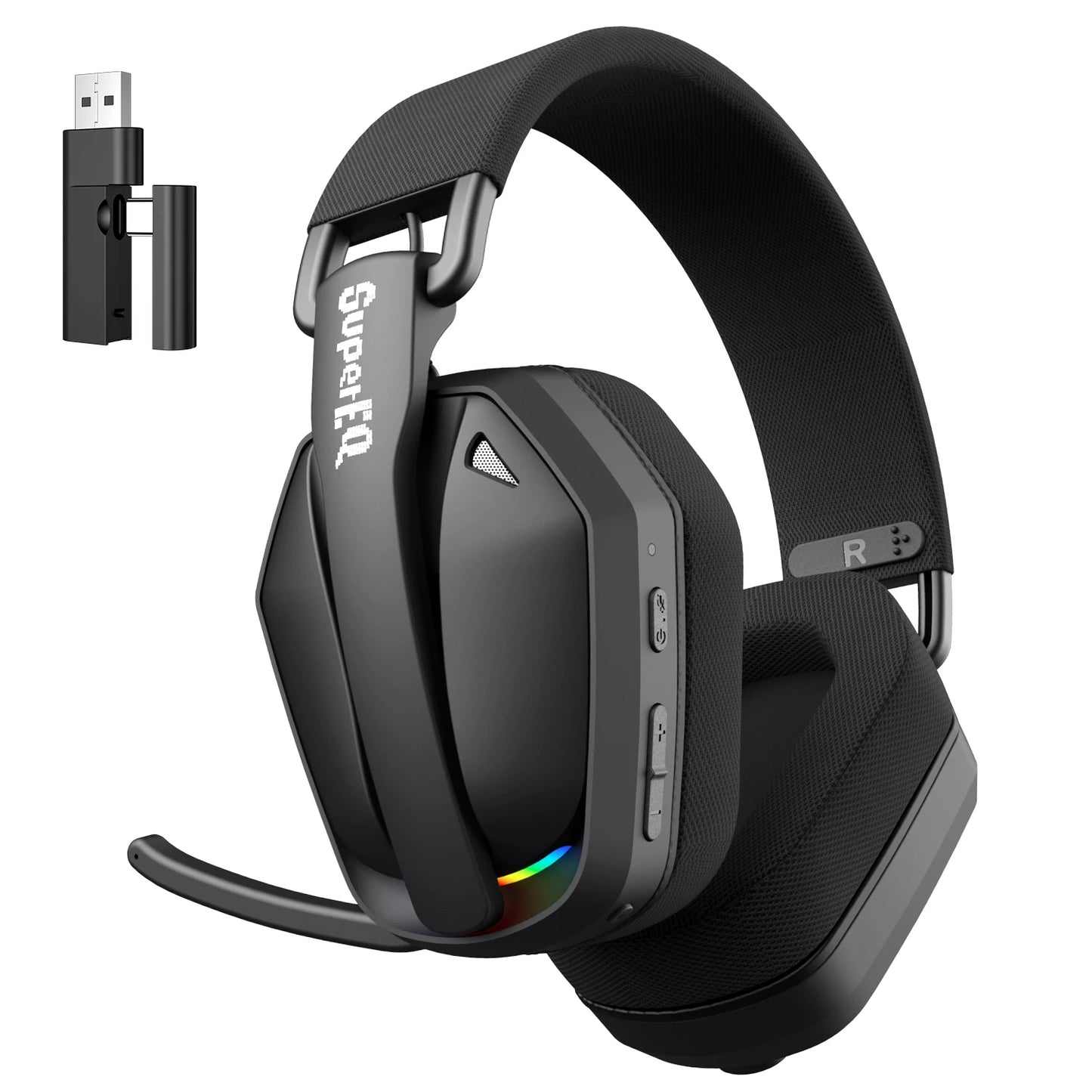 Auscultadores Gaming Sem Fios Tri-Mode EKSA G19BT – Bluetooth 5.4, Auscultadores Gaming 2.4GHz de Baixa Latência com Microfone para PC, PS5, Xbox