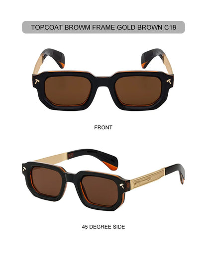 Polarized Square Punk Sunglasses Men 2026 Luxury Brand Classic Rectangle Sunglass UV400 Driving Eyewear Fashion Outdoor Shades