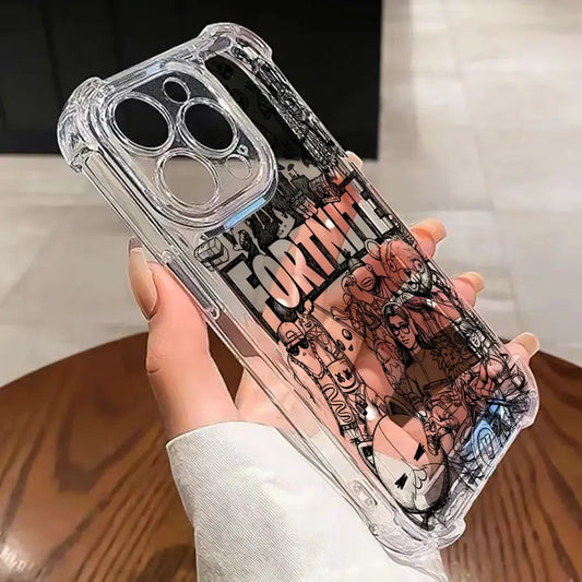 Etui na telefon Fortnite do Samsung Galaxy S26 S25 S24 S23 S22 S21 S20 Edge FE Ultra Plus 4G 5G, odporne na upadki, przezroczyste, TPU