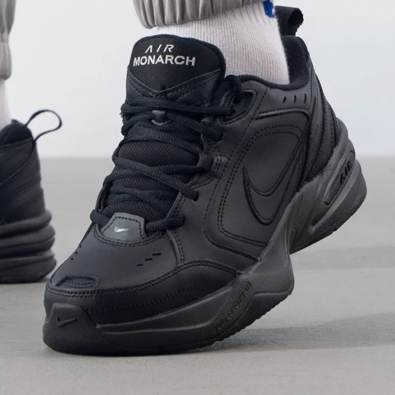 Nike Ανδρικά Παπούτσια Air Monarch IV Μαύρα Triple Black Dad Παπούτσια Τρεξίματος 415445-001