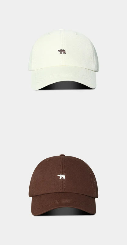 Polar Bear Embroidery Sun Hat Cotton Baseball Cap Lightweight UV Protection for Spring Summer Fall