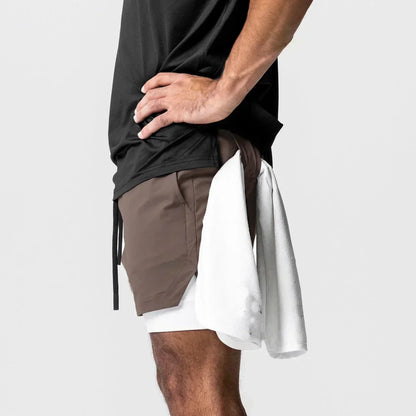 Anime Demon Slayer Gym Shorts Man Quick Dry Pants Double-layer 2 in 1 Shorts Y2k Sportswear Summer 2026 Breathable Streetwear