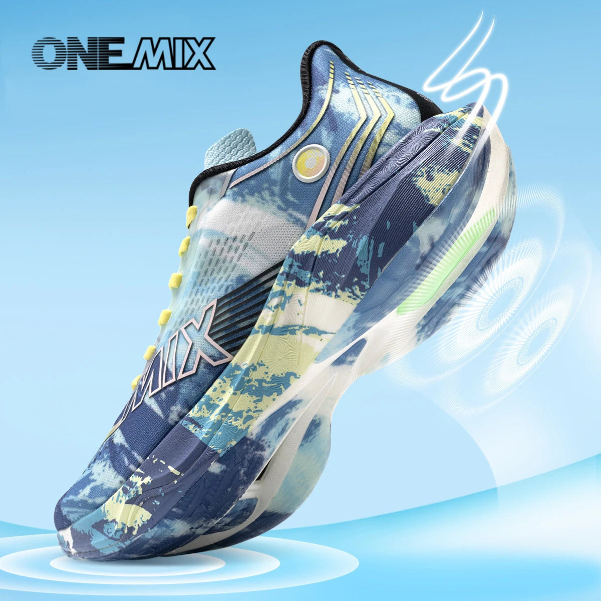 ONEMIX New Nylon Carbon Board Marathon Running Racing Shoes Shock-Absorbing Professional Stable Support Ultra-Light Rebound Sneakers