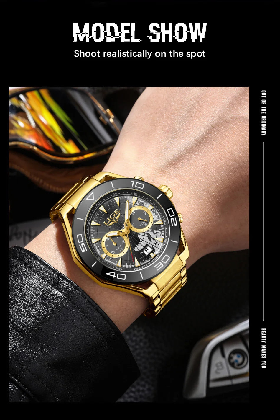 LIGE Top Brand Luxury Mens Watches Casual Business Watch Men Fashion Waterproof Military Men's Quartz Wristwatch Montre Homme