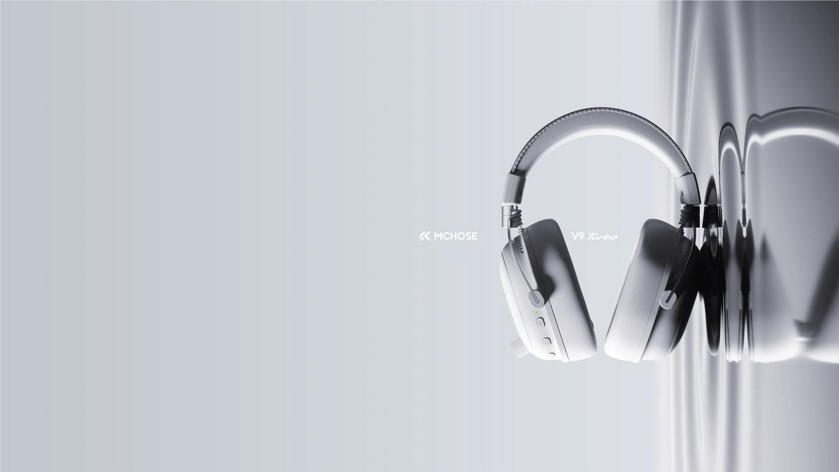 MCHOSE V9 Turbo Wireless Gaming Headset 7.1 Surround Sound RGB Esports Headphones with 60mm Drivers, Noise Cancelling Mic & Charging Base