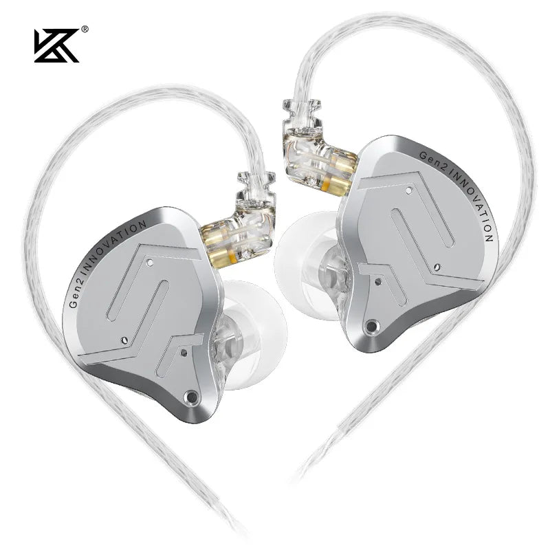 KZ ZSN Pro 2 Hybrid In-Ear Wired Headphones – 1BA+1DD HiFi Bass Noise Cancelling Earphones with Mic