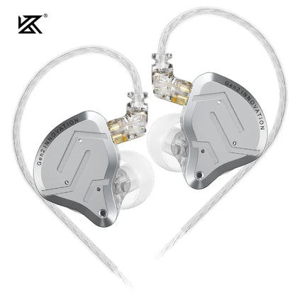 KZ ZSN Pro 2 Hybrid In-Ear Wired Headphones – 1BA+1DD HiFi Bass Noise Cancelling Earphones with Mic