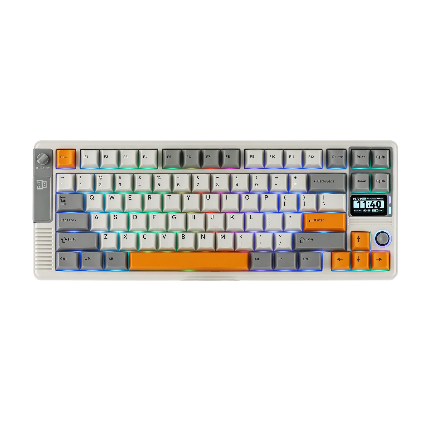 EPOMAKER RT85 75% ANSI US Layout Creamy Gasket Wired/BT/2.4Ghz Wireless Mechanical Keyboard with Joystick & DIY Screen 8000mAh