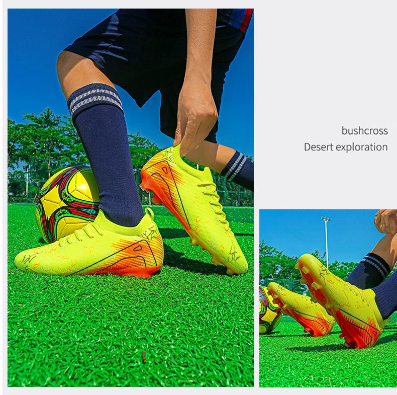 New Men's Soccer Shoes Training Wholesale Top Football Boots Sneakers FG Quality Cleats Non-Slip Drop Shipping Unisex Adult