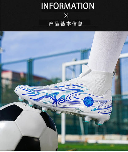 Men Professional Soccer Cleats Football Boots Studs Non Slip Breathable Training Boys Match Sneakers Comfortable for Grass Turf