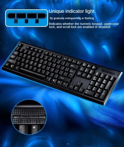 Teclado Individual Q9 USB de Conetor Quadrado para Escritório e Casa, PS2 de Conetor Redondo, com Fio para Computador de Secretária