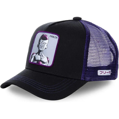 Dragon Ball Buu Goku sapka Nyári utazós csúcsos sapka Férfi hímzett hip-hop stílusú napellenzős állítható trucker hálós sapka