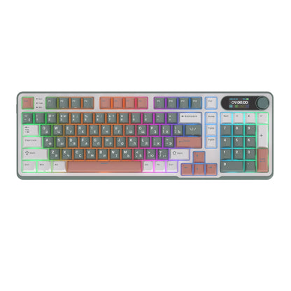 RK S98 ROYAL KLUDGE Top Mount Mechanical Keyboard TFT Screen Knob 96% RGB Backlit Tri-mode Wireless Gaming Keyboard PBT Keycaps