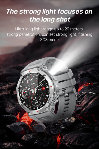 New T-Rex 3 Military Outdoor Sports Smart Watch Men GPS Motion Track 5 ATM Waterproof Heart Rate HD Bluetooth Call Smart Watch