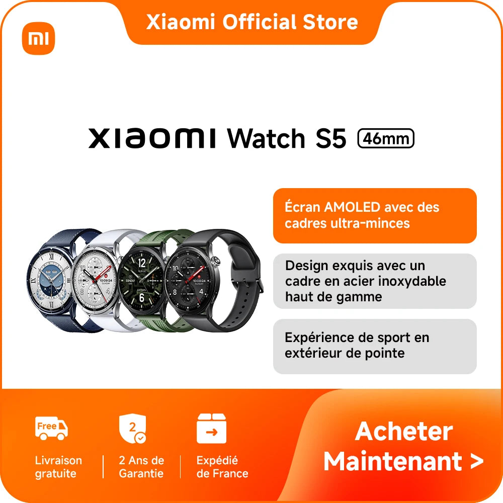 [Official] Xiaomi Watch S5 46mm | 1.48" AMOLED display with ultra-thin frames, enhanced five-system dual-band GNSS, up to 21 days of ultra-long battery life, exquisite design with a top-grade stainless steel frame
