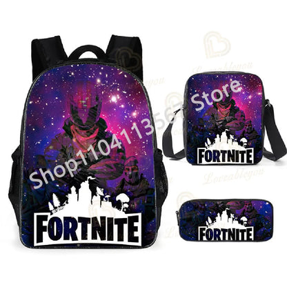 3Pcs/Sets Fortnite School Bags for Boys Girls Cartoon Battle Royale Game Book Bags Sets Games Backpacks School Gifts