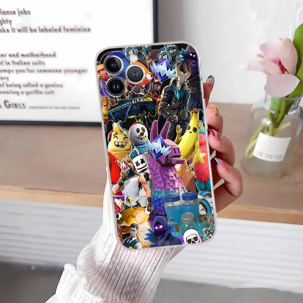 F-Fortnites-Cools Phone Case For iPhone 17, 16, 15, 14, 13, 12, 11 Pro Max Plus Soft Cover Personalized DIY