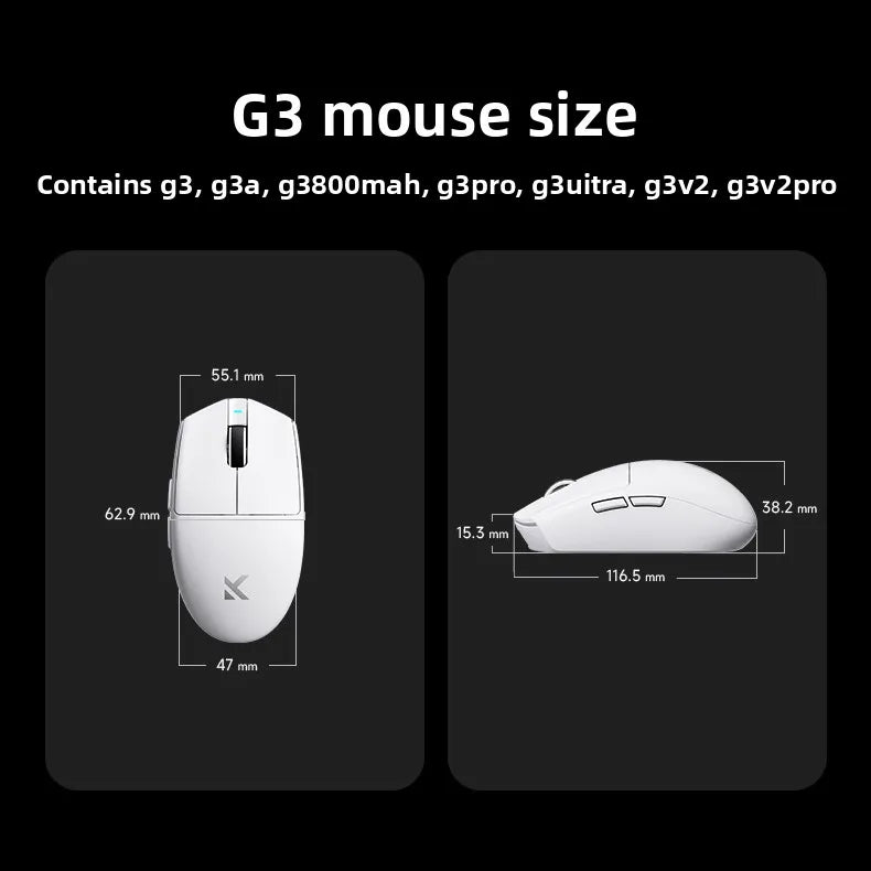 MCHOSE G3 V2 PRO Wireless Mouse Bluetooth Tri-Mode Ergonomic Gaming Mouse Lightweight Office Mouse for Laptop & PC