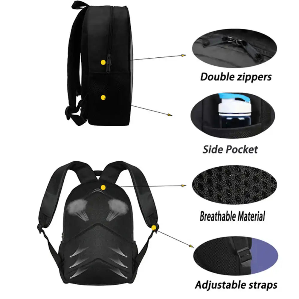 Fortnite Cartoon 3pcs Set, Large Capacity Suitable for Boys and Girls Aged 5-8, Includes Backpack, Dinner Bag, and  Pencil Case