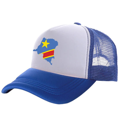 Democratic Congo Trucker Cap Men Democratic Republic of the Congo Hat Baseball Cap Cool Summer Unisex Mesh Net Caps