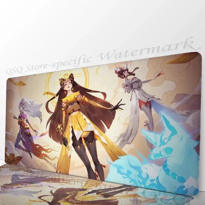 „Amaterasu Kiriko Overwatch“ pelės kilimėlis, stalo kilimėlis su paminkštinimu, „Prime Gaming“ žaidimų aksesuarai, XXL klaviatūros kilimėlis