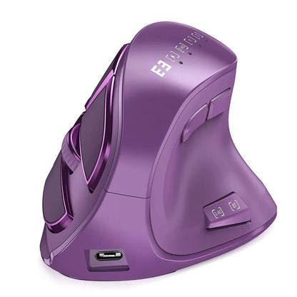 Seenda Vertical Wireless Mouse Bluetooth 5.0 Rechargeable Ergonomic Mouse for PC, Laptop, Mac, iPad & Tablet, 2.4G USB Multi-Device Wireless Mouse