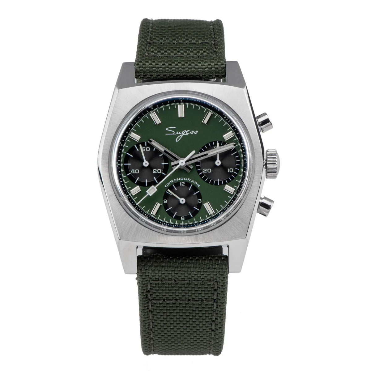 Sugess 37mm Men's Pilot Watches Original ST19 Chronograph Swanneck Mechanical Wristwatches Dome Sapphire Crystal Force Army 2024