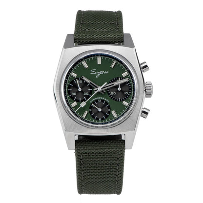 Sugess 37mm Men's Pilot Watches Original ST19 Chronograph Swanneck Mechanical Wristwatches Dome Sapphire Crystal Force Army 2024