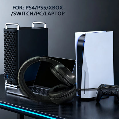 H21 Wired Gaming Headphones with Microphone, 50mm Driver Stereo Headset for PS5 PS4 Xbox Switch PC Computer Music and Online Meetings