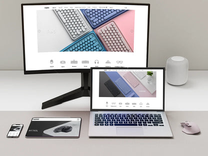Rapoo MT760L/MT760M vícerežimová dobíjecí bezdrátová myš, ergonomická, 4000 DPI, podpora až 4 zařízení, Bluetooth myš
