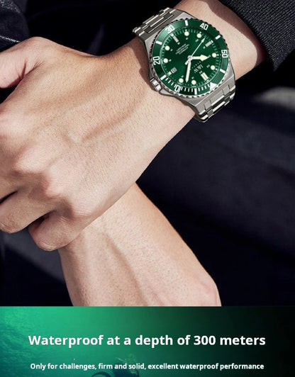 IW Luxury Brand Automatic Mechanical Sports Diving Watch Red Blue Bezel Steel Sapphire Luxury Men's Watches 300M Waterproof