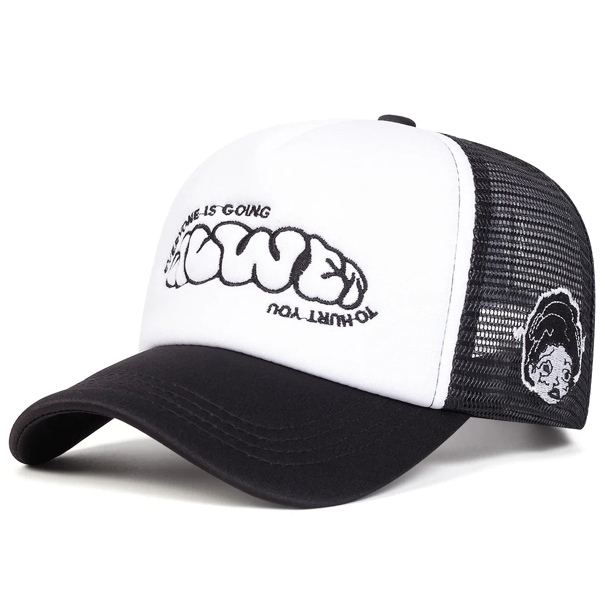 Unisex EVERYONE IS GOING Letter Embroidery Baseball Net Caps Spring Summer Outdoor Adjustable Casual Hats Dad Hat Sunscreen Hat