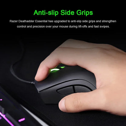 Razer DeathAdder Essential Wired Gaming Mouse, 6400 DPI Optical Gaming Mouse with 5 Programmable Buttons, Ergonomic USB Gaming Mouse for PC & Laptop