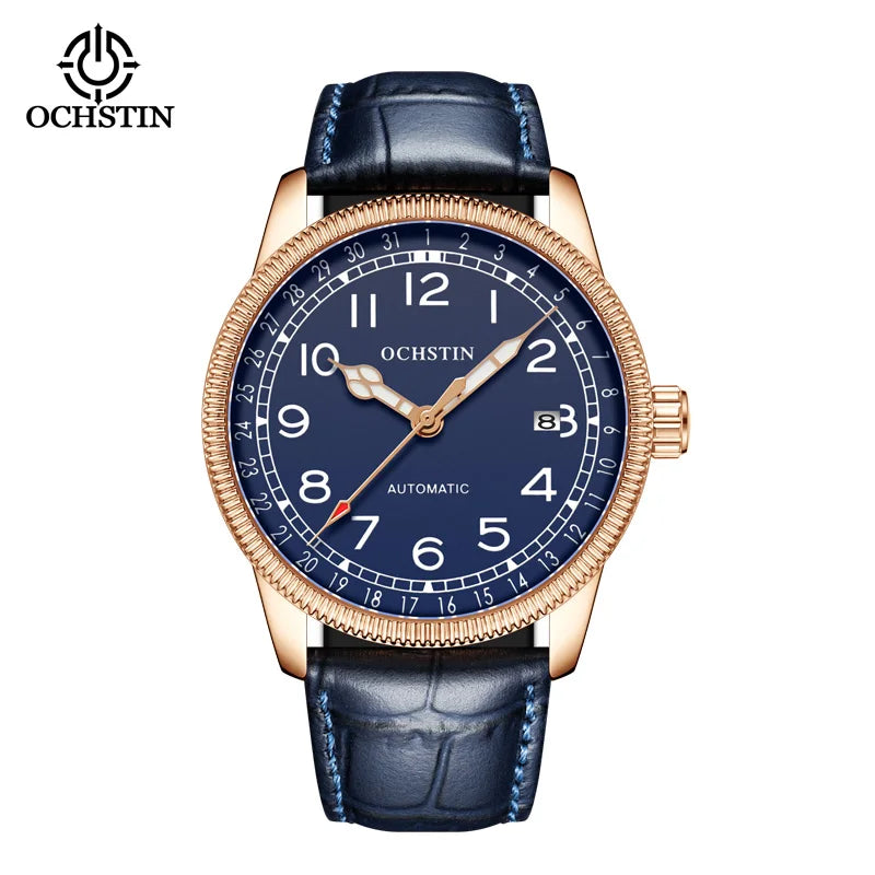 OCHSTIN Automatic Mens Watches Top Brand Luxury Auto Date Mechanical Military Sports Male Clock Luminous Hands Gift for Husband
