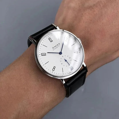 Men's 38mm automatic mechanical watch, compatible with Sea-Gull ST1731 movement, featuring a calendar, water resistance, and a t