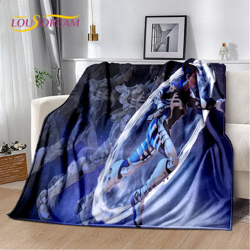 Apex Legends Game Gamer Cartoon Soft Plush Blanket,Flannel Blanket Throw Blanket for Living Room Bedroom Bed Sofa Picnic Cover