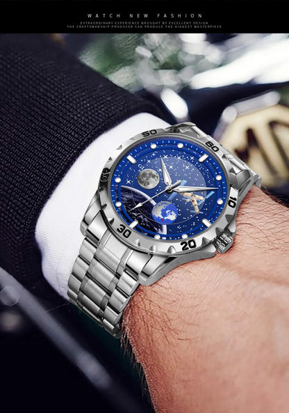 Glenaw Top Luxury Moon Rotation Stylish Personalized Fully Automatic Mechanical Men's Luminous Waterproof Watch