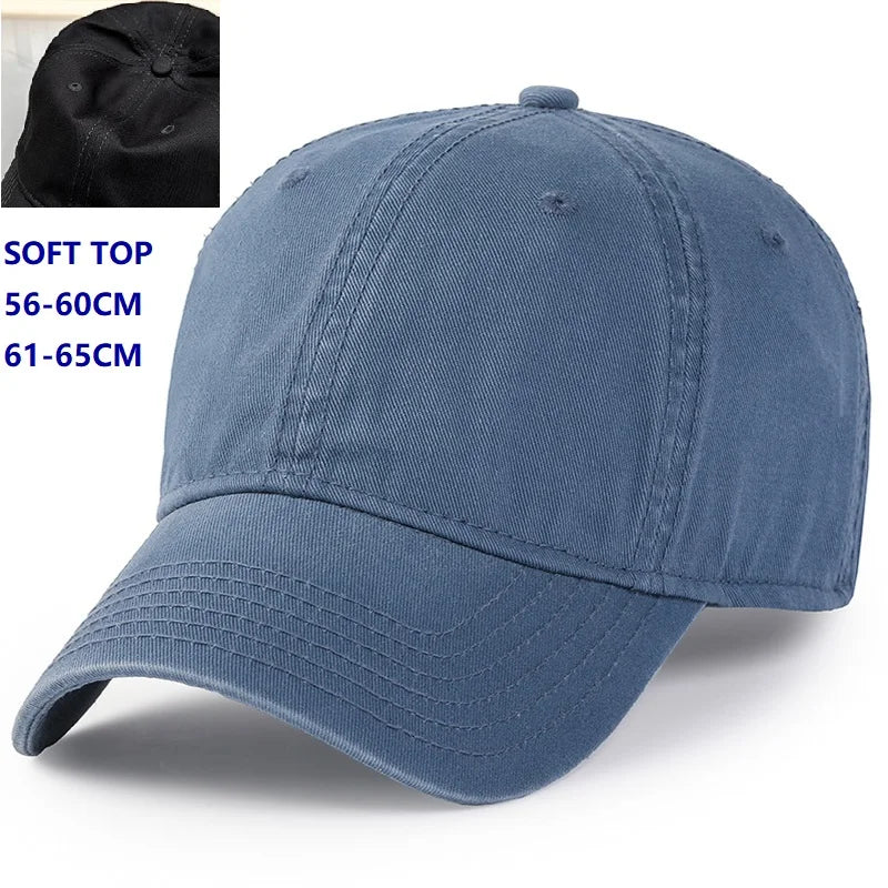 Bejzbol kape za muškarce s velikom glavom, za žene, XXL, prevelike, visoke krune, podesive, jednobojne, s kopčom (snapback), 56-60 cm, 60-65 cm