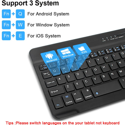 Mini teclado Bluetooth RGB sem fios de 10 polegadas com retroiluminação, touchpad e compatibilidade com iOS, Android, Windows e iPad