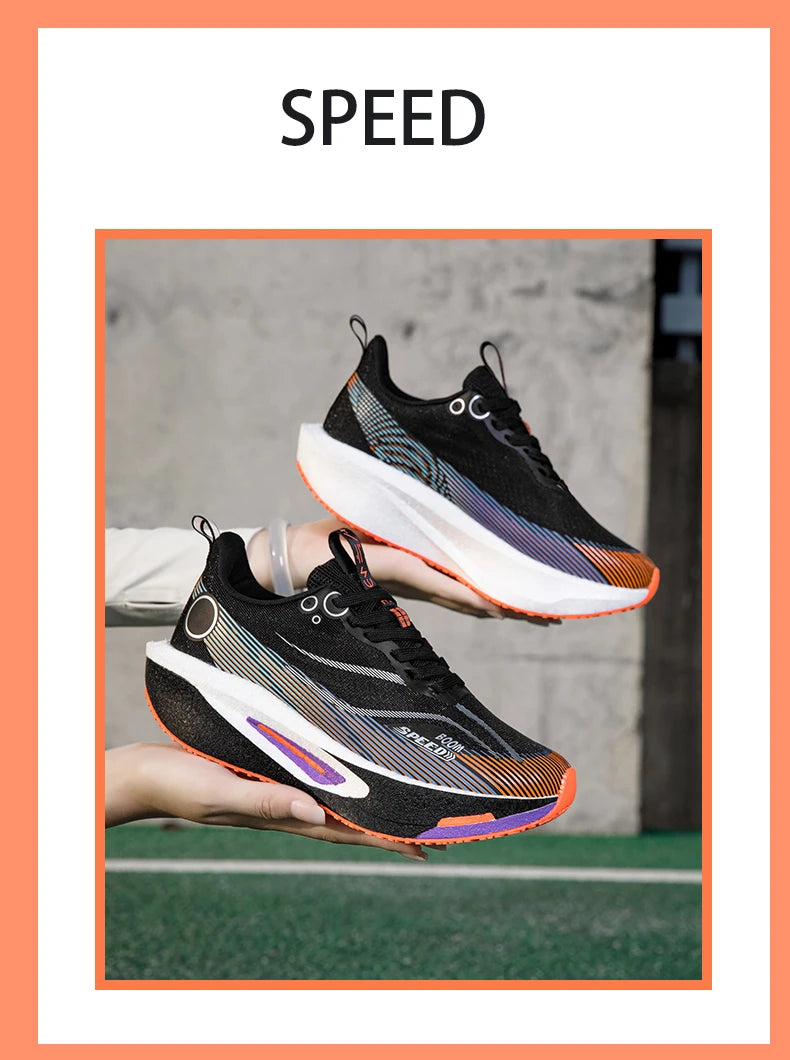 Men's Running Shoes Carbon Plate Professional Running Shoes Breathable Non-slip Cushioning Women's Casual Running Sports Shoes