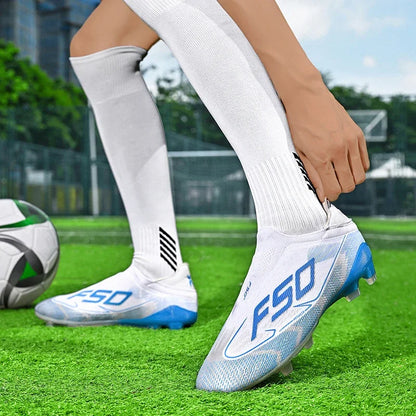 Chaussures de football respirantes AG pour hommes et femmes, chaussures de football professionnelles antidérapantes, chaussures de sport d'extérieur, crampons d'entraînement