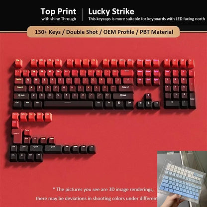 Conjunto de 133+ teclas OEM em gradiente para teclado mecânico gaming com switches Cherry MX, PBT retroiluminado RGB, layout ISO